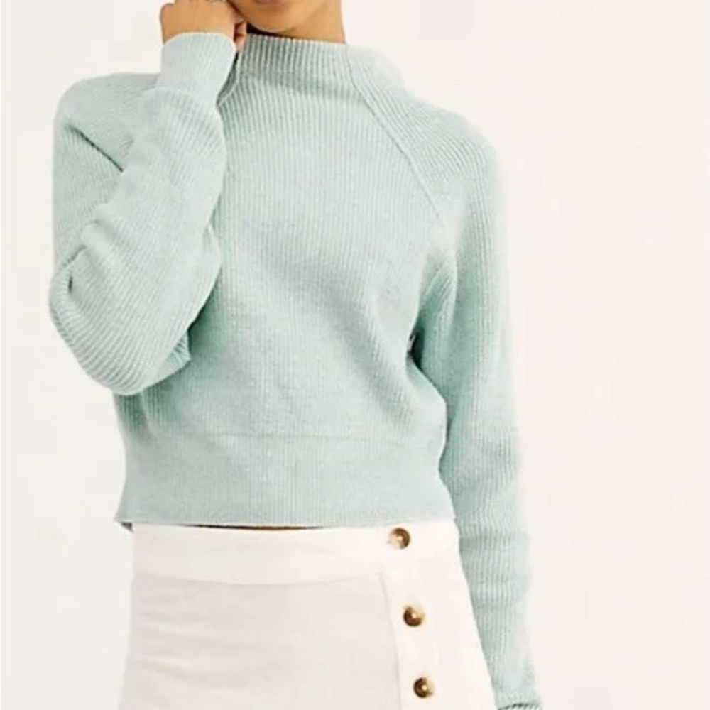 Free People Mint Green Too Good Pullover Sweater Size Large - Picture 4 of 10